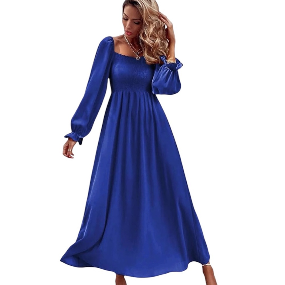 Women’s Square Neck Long Sleeve Maxi Dress